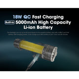 Nitecore TM9K Pro USB-C Rechargeable LED Flashlight - 9900 Lumens -  3 x NiteLab UHi 40 MAX - Uses Built-in 5000mAh Li-ion Battery Pack