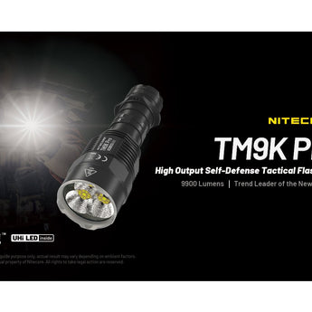 Nitecore TM9K Pro USB-C Rechargeable LED Flashlight - 9900 Lumens -  3 x NiteLab UHi 40 MAX - Uses Built-in 5000mAh Li-ion Battery Pack