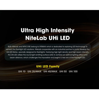 Nitecore TM9K Pro USB-C Rechargeable LED Flashlight - 9900 Lumens -  3 x NiteLab UHi 40 MAX - Uses Built-in 5000mAh Li-ion Battery Pack