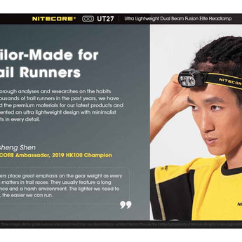 Nitecore UT27 Dual Beam Fusion Elite LED Headlamp - 520 Lumens - CREE XP-G3 S3 - Includes USB-C Rechargeable HLB-1300 Battery Pack