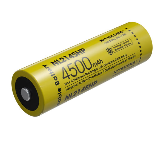 Nitecore NL2145HP High Performance 21700 4500mAh 3.6V 15A Protected Lithium Ion (Li-ion) Button Top Battery