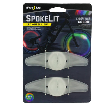 Nite Ize SpokeLit LED Wheel Light for Bikes - 2 Pack - Includes 4 x CR2016s - Disc-O Select (SKL2-07-2R6)
