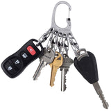 Nite Ize BigFoot Locker KeyRack - Stainless Steel Locking Carabiner with 5 Stainless S-Biner MicroLocks (KLKBF-11-R6)