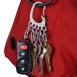 Nite Ize BigFoot Locker KeyRack - Stainless Steel Locking Carabiner with 5 Stainless S-Biner MicroLocks (KLKBF-11-R6)