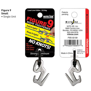 Nite Ize Figure 9 Rope Tightener - Single Pack - Small - Silver (F9S-02-09)