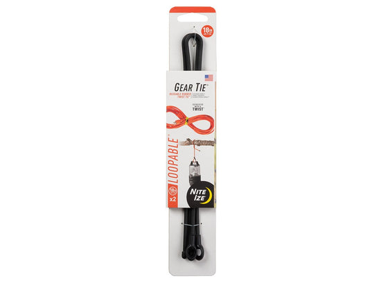 Nite Ize Gear Tie Loopable Twist Tie 18 in. - 2 Pack - Black, Bright Orange, Neon Yellow