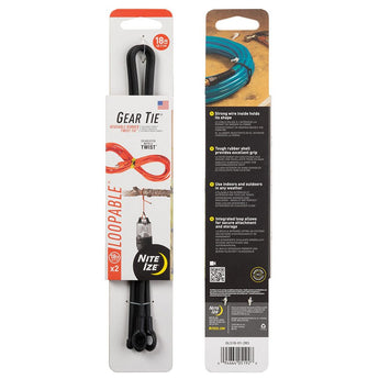 Nite Ize Gear Tie Loopable Twist Tie 18 in. - 2 Pack - Black, Bright Orange, Neon Yellow