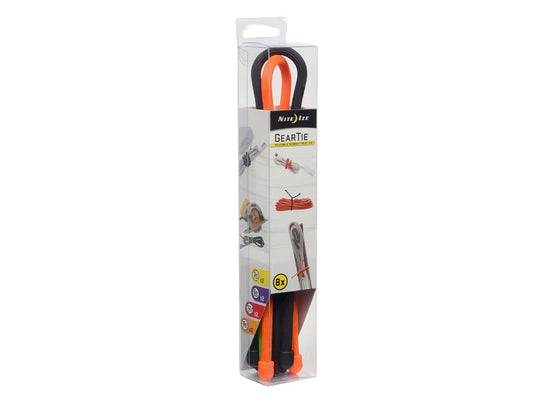 Nite Ize Gear Tie Reusable Rubber Twist Tie - Box Assortment - 8 Pack (GTBA-A2-R8)