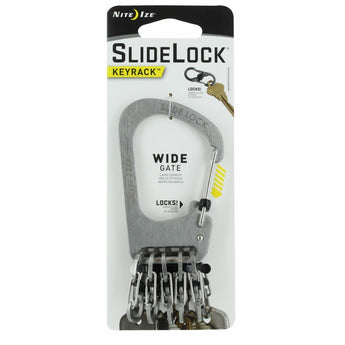 Nite Ize KCK-11-R3 Stainless Steel SlideLock KeyRack - 5 Attached S-Biner MicroLocks with Slide-to-Lock Technology