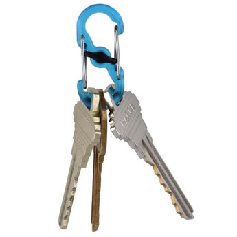 Nite Ize KeyRack Locker - Stainless Steel Carabiner with 6 x Polycarbonate S-Biner MicroLock Carabiner Clips - Black with Colorful Clips (KLKP-01-R3)