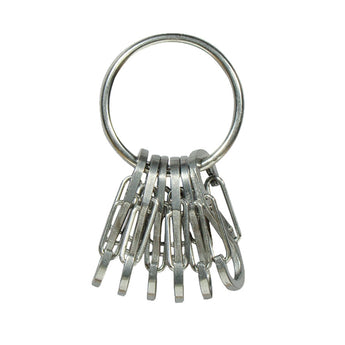 Nite Ize KeyRing Steel - Keychain Ring with 6 x Stainless Steel #0.5 S-Biner Carabiner Clips - Stainless (KRGS-11-R3)