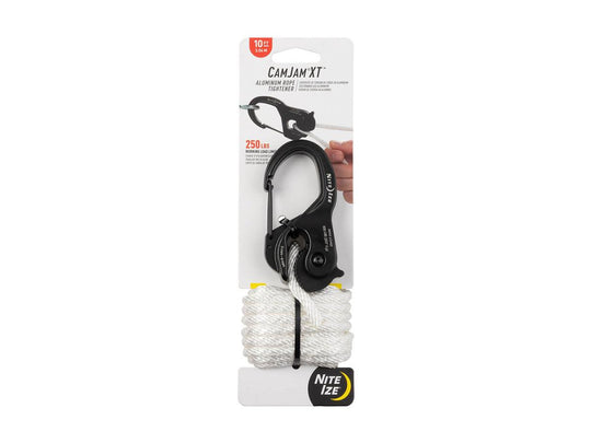 Nite Ize CamJam XT Aluminum Rope Tightener with 10 ft. Rope - Large