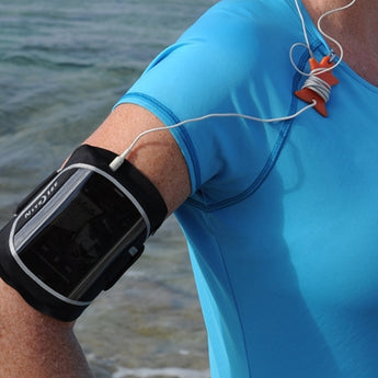 Nite Ize Action Armband for Smartphones - Includes S-Biner and Curvyman Cord Supervisor - Fits iPhone 3G/3GS/4/4S - Black (NIPB-08-01)