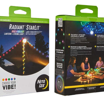 NiteIze Radiant StarLit Rechargeable Lantern + String Light - Disc-O Select