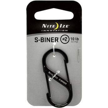 Nite Ize S-Biner - Stainless Steel Double-Gated Carabiner Clip - #2 - Black (SB2-03-01) or Stainless (SB2-03-11)