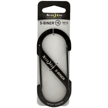 Nite Ize S-Biner - Stainless Steel Double-Gated Carabiner Clip - #5 - Black or Stainless