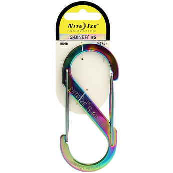 Nite Ize S-Biner - Stainless Steel Double-Gated Carabiner Clip - #5 - Black or Stainless