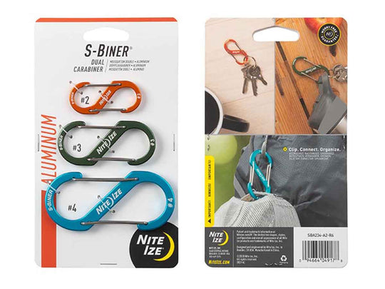 Nite Ize S-Biner Aluminum Dual Carabiner - 3 Pack - Assorted