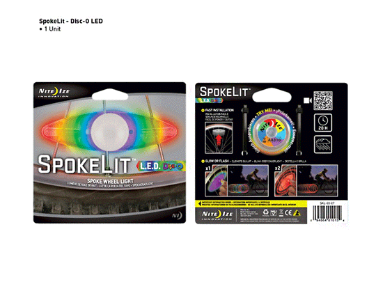 Nite Ize Flashflight SpokeLit LED Wheel Light for Bikes - Includes 2 x CR2016s - Disc-o LED (SKL-03-07)