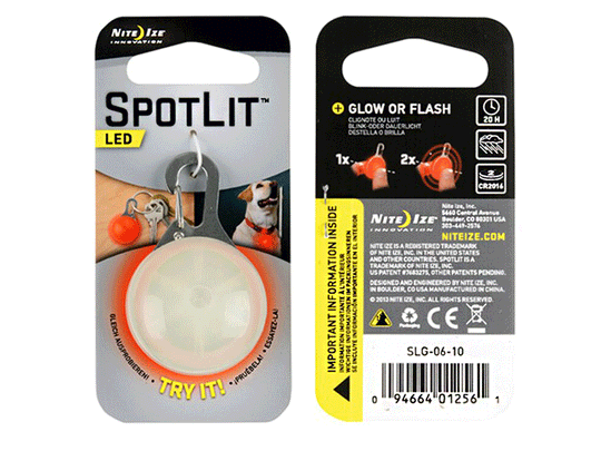 Nite Ize SpotLit Portable LED Light with Carabiner - Includes 2 x CR2016s - Translucent Red with White LED - Eco-Friendly Packaging (SLG-06-10)