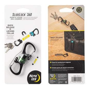 Nite Ize SlideLock 360 Magnetic Carabiner - Blue or Olive Green