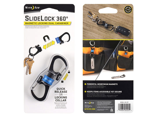 Nite Ize SlideLock 360 Magnetic Carabiner - Blue or Olive Green