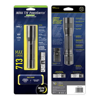Nite Ize INOVA PowerSwitch T7R Rechargeable Focus Adjustable LED Flashlight - 713 Lumens - Includes 1 x 18650