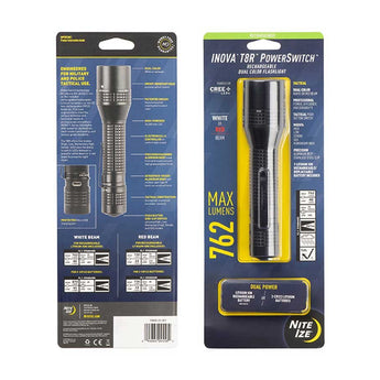 Nite Ize INOVA PowerSwitch T8R Rechargeable Dual Color LED Flashlight - 762 Lumens - Includes 1 x 18650