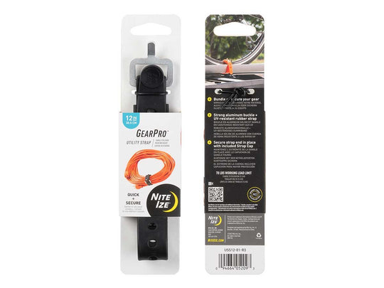 NiteIze GearPro Utility Strap 12 in. - Black or Bright Orange