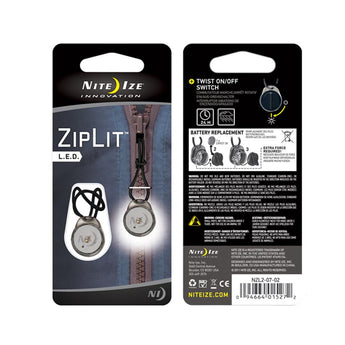 Nite Ize ZipLit LED Illuminated Zipper Pull - 2 Pack - Includes 1 x CR927 - White (NZL2-07-02)