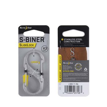 Nite Ize S-Biner SlideLock - Stainless Steel Double-Gated Carabiner with 2 x Sliding Locks - #3 - Stainless (LSB3-11-R6), Black (LSB3-01-R6), Spectrum (LSB3-07-R3)