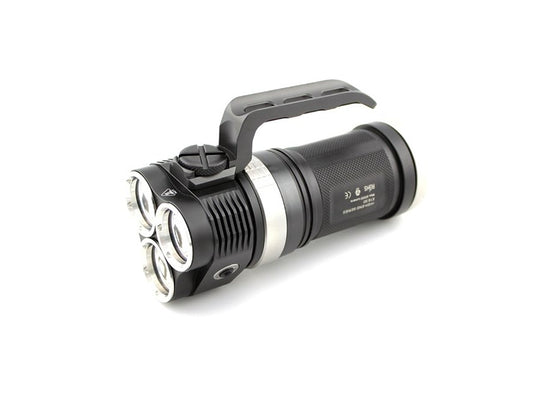 Niteye EYE30 Black Flashlight w/ DC Car Charger - 3 x CREE XM-L U2 LED - 2000 Lumens - Uses 4 x 18650 - Black