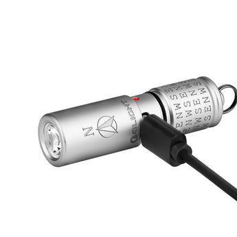 Olight I1R 2 Pro EOS Keychain Twist USB-C Rechargeable Flashlight - Cardinal Directions Edition - Chip Scale LED - 180 Lumens - Uses Built-In 130mAh Battery Pack - North, South, East, West and Center