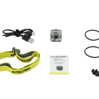 Nitecore NU05-V2-KIT USB-C Rechargeable Headlamp Mate - 40 Lumens - Uses Built-in Li-ion Battery Pack - Includes Headband, Bike Mount and Charging Cable