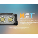 Nitecore NU25 MCT Headlamp 400 Lumens - Includes Built-In Li-Ion Battery Pack - Standard or Ultra-Lightweight Model