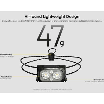 Nitecore NU25 MCT Headlamp 400 Lumens - Includes Built-In Li-Ion Battery Pack - Standard or Ultra-Lightweight Model