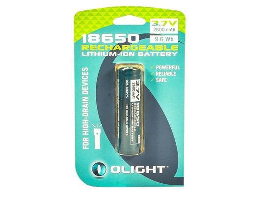 Olight LG ORB-186L34 18650 3400mAh 3.6V Protected Lithium Ion (Li-Ion) Button Top Battery - Retail Card
