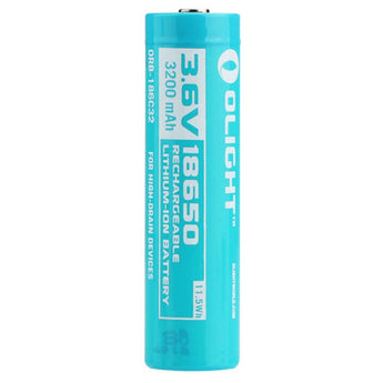 Olight 186C32 18650 3200mAh 3.6V Protected Lithium Ion (Li-ion) Button Top Battery for the S30R II, S2R and S2R II