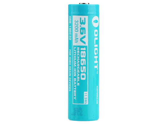 Olight 186C32 18650 3200mAh 3.6V Protected Lithium Ion (Li-ion) Button Top Battery for the S30R II, S2R and S2R II