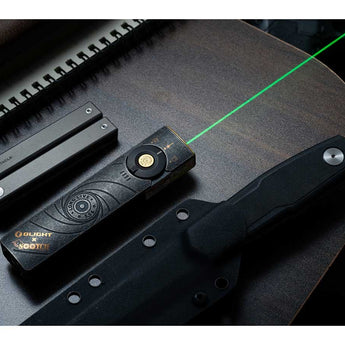 Olight Arkfeld Pro Rechargeable LED Flashlight - 1300 Lumens - Cool White or Neutral White LED - 365nm UV - 520nm Green Laser - Uses Built-in 1500mAh Li-Poly Battery Pack - Black and Additional Colors