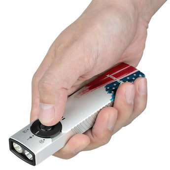 Olight Arkfeld Pro Rechargeable LED Flashlight - 1300 Lumens - Cool White or Neutral White LED - 365nm UV - 520nm Green Laser - Uses Built-in 1500mAh Li-Poly Battery Pack - Black and Additional Colors