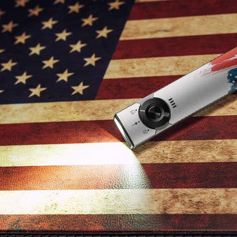 Olight Arkfeld Pro Rechargeable LED Flashlight - 1300 Lumens - Cool White or Neutral White LED - 365nm UV - 520nm Green Laser - Uses Built-in 1500mAh Li-Poly Battery Pack - Black and Additional Colors