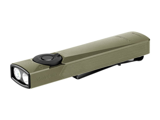 Olight Arkfeld Ultra Rechargeable LED Flashlight - 1400 Lumens - Cool or Neutral White - 365nm UV - Green Laser - Uses Built-in 1500mAh Li-Poly Battery Pack - Multiple Color Options