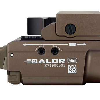 Olight Baldr Mini Rechargeable LED Pistol Light with Green Laser - 600 Lumens - Uses Built-In 3.7V 230mAh Li-Poly Battery Pack - Black or Desert Tan