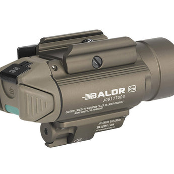 Olight Baldr Pro Weapon Light with Green Laser - Black or Desert Tan - 1350 Lumens - Includes 2 x CR123A