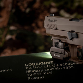 Olight Baldr S BL Rechargeable Weapon Light with Blue Laser - 800 Lumens - Uses Built-In 380mAh Li-Poly Battery Pack - Black or Desert Tan