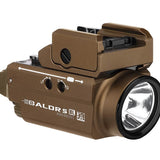 Olight Baldr S BL Rechargeable Weapon Light with Blue Laser - 800 Lumens - Uses Built-In 380mAh Li-Poly Battery Pack - Black or Desert Tan