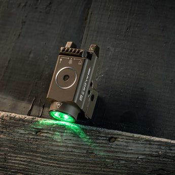 Olight Baldr S Rechargeable Weapon Light with Green Laser - 800 Lumens -  Uses Built-In 380mAh Li-Poly Battery Pack -  Black, Desert Tan, or Flat Dark Earth (FDE)