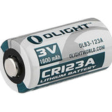 Olight CR123A 1600mAh 3V Lithium Primary (LiMNO2) Button Top Photo Battery - 1pc Retail Card