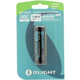 Olight ORB-186S35 HDC 18650 3500mAh 3.6V Protected High-Drain 10A Lithium Ion (Li-ion) Button Top Battery - 1 Piece Retail Card